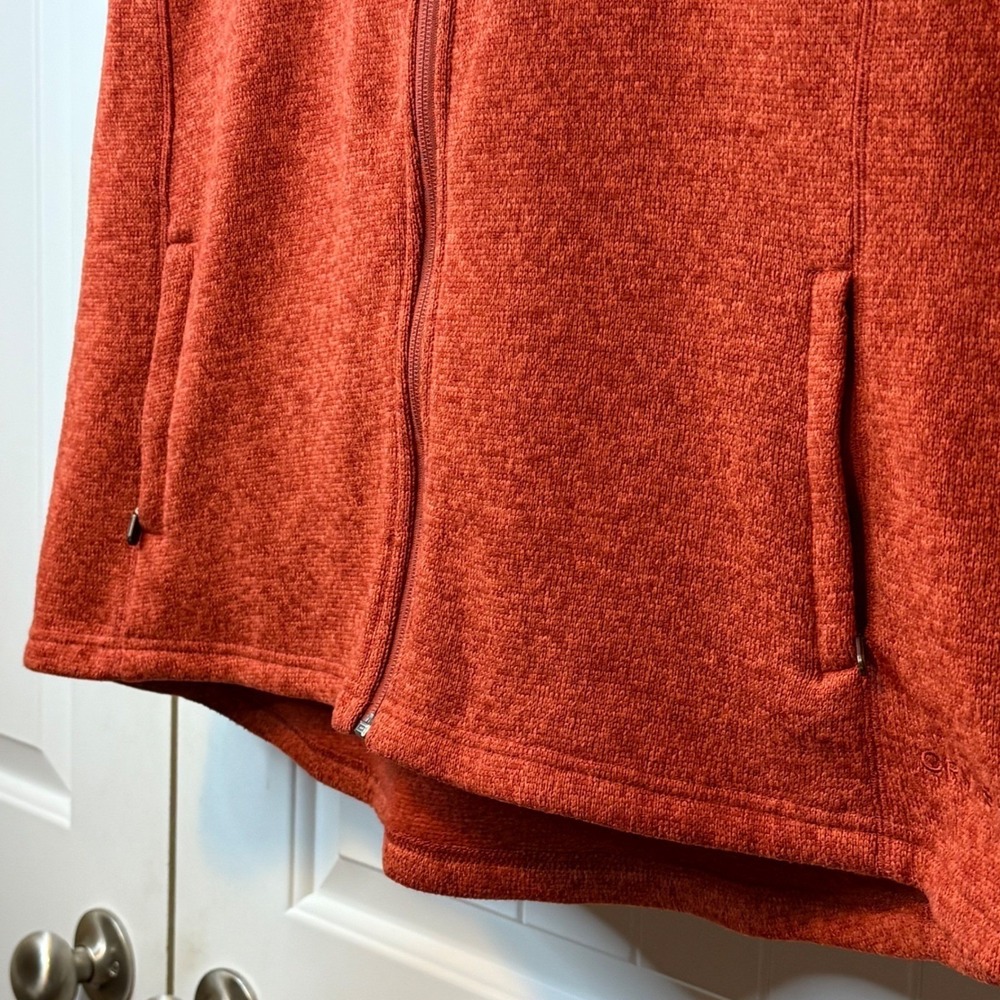 Orvis Fleece Vest Orange Zip Down Pockets Outdoor Hiking Travel Unisex XL - Picture 5 of 13